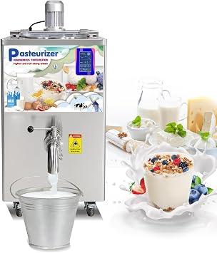 Commercial Pasteurization Refrigerated Sterilization Machine in 36L | Food Grade Stainless Steel,220V 60HZ,1500rpm and Heating & Cooling Function For Milk, Juice,Bear,Heating3000W/Cooling2000W