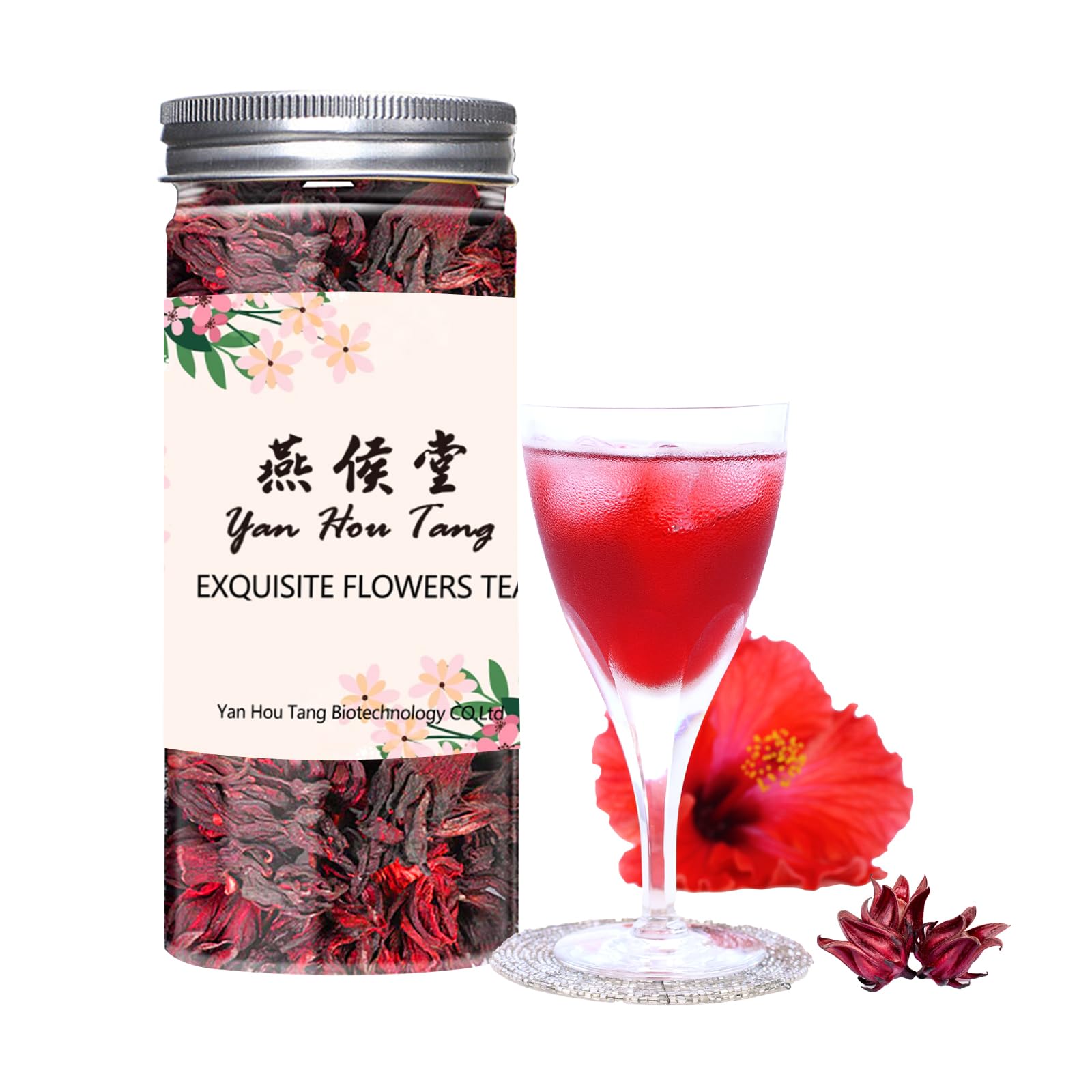 Yan Hou TangHibiscus Tea Loose Leaf,Dried Hibiscus Flower for Tea-100g