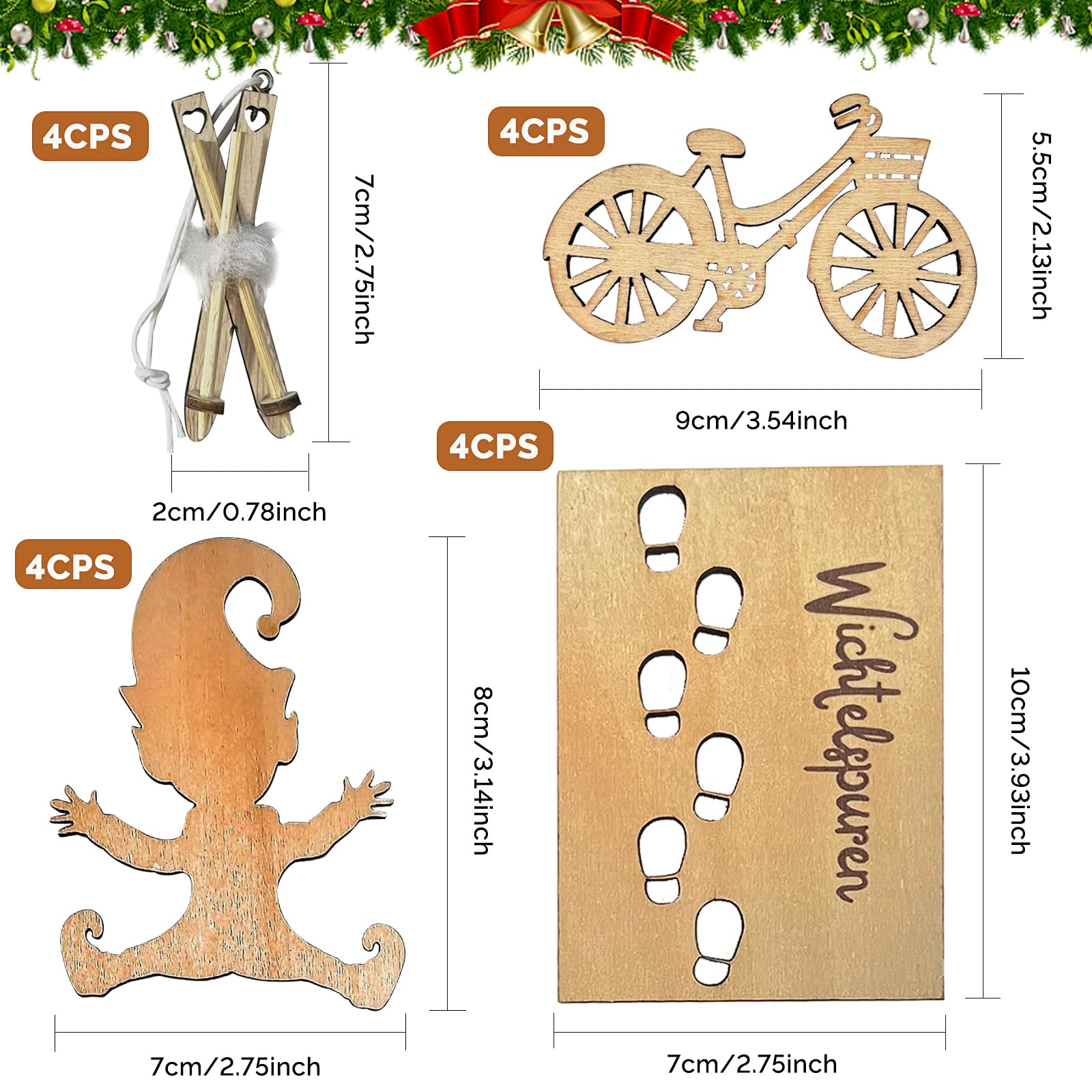 Wichtel Schablonen Set - Fußabdrücke & Strickleiter Für Weihnachtsdekoration