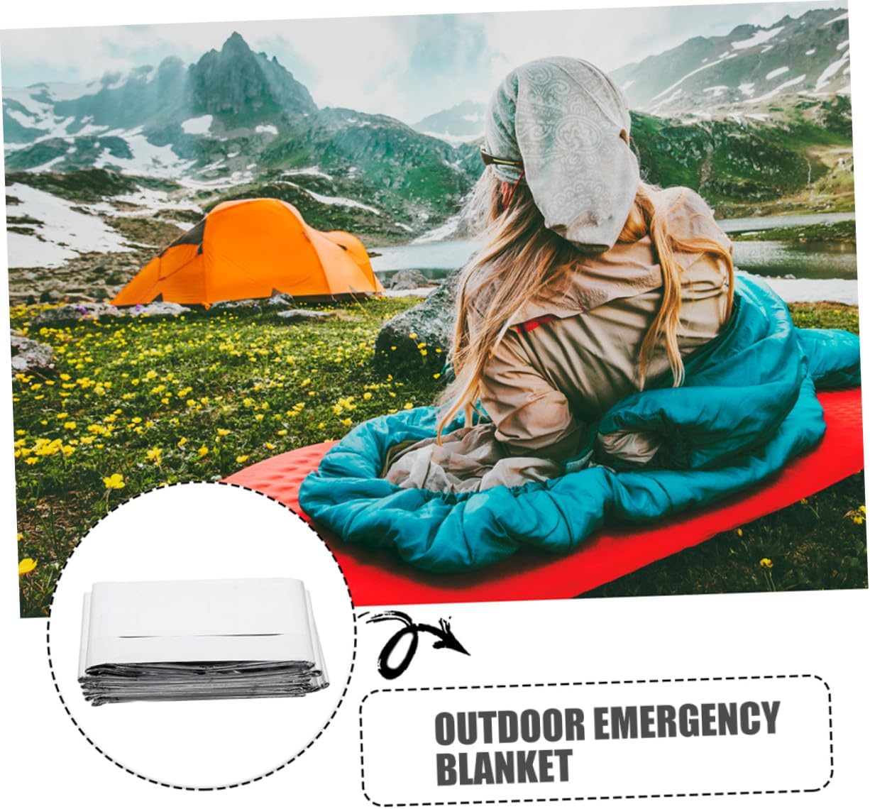4pcs Emergency Survival Blanket Thermal Insulation Foil Blanket Silver Camouflage 160x210cm Outdoor Camping Emergency Warmth Shelter