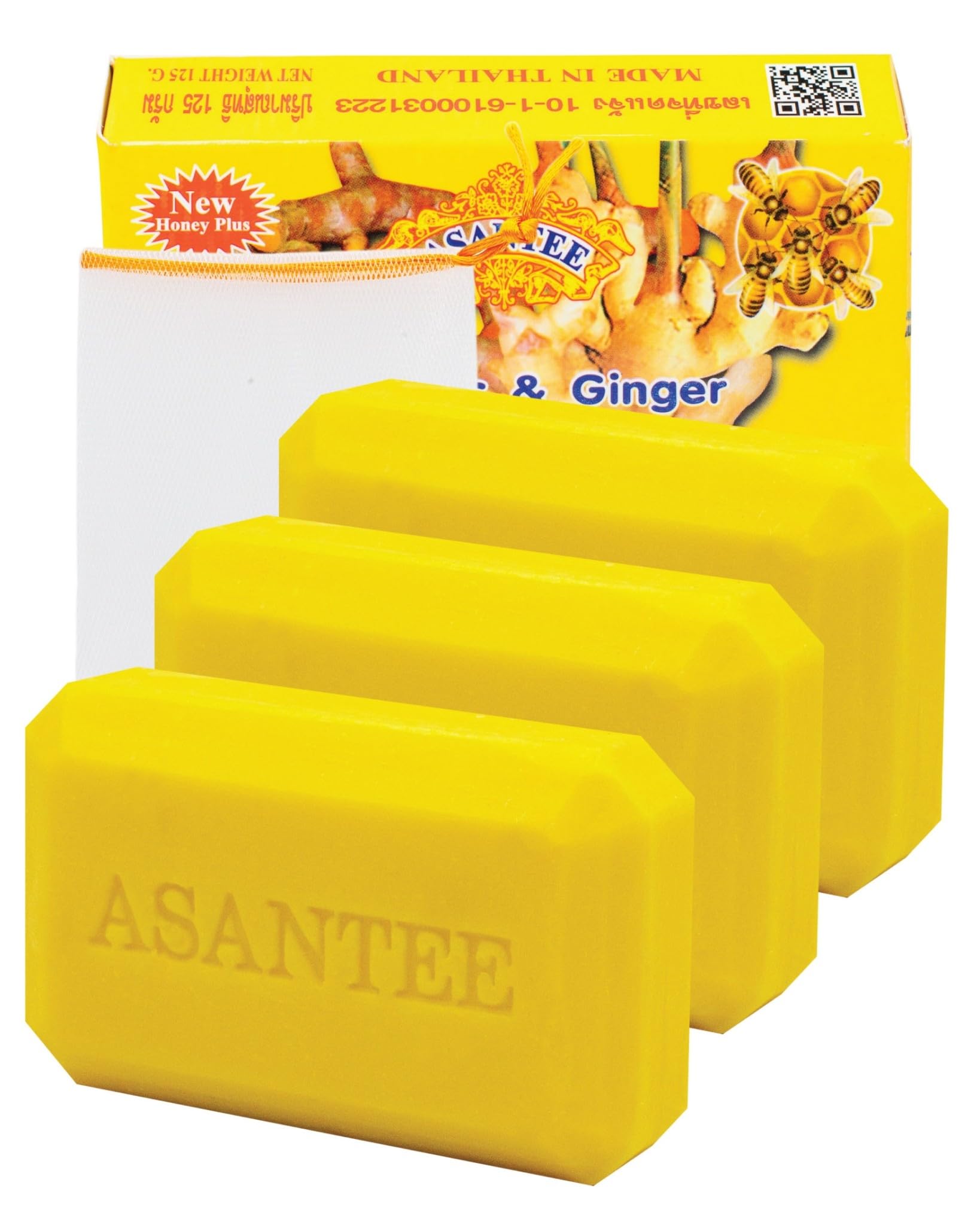 ASANTEE Turmeric & Ginger With Honey Cleansing Soap (Pack of 3)