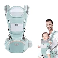 Vista 7 de Portabebés con asiento de cadera, multifuncional 9 en 1, portabebés para recién nacidos a niños pequeños para todas las estaciones, portabebés