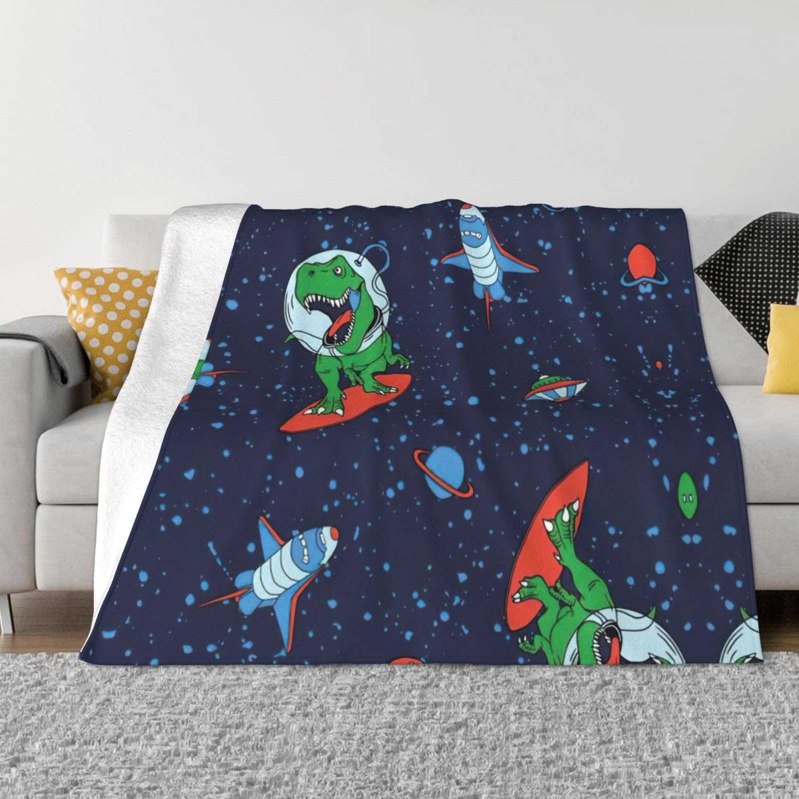 Couverture flanelle astronaute plaid imprimé drôle cadeau idéal lit