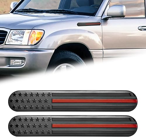 Miniatura 1 de 2 paquetes de calcomanías universales para automóvil para automóvil, insignias patrióticas de metal negro de Estados Unidos para automóvil, SUV,
