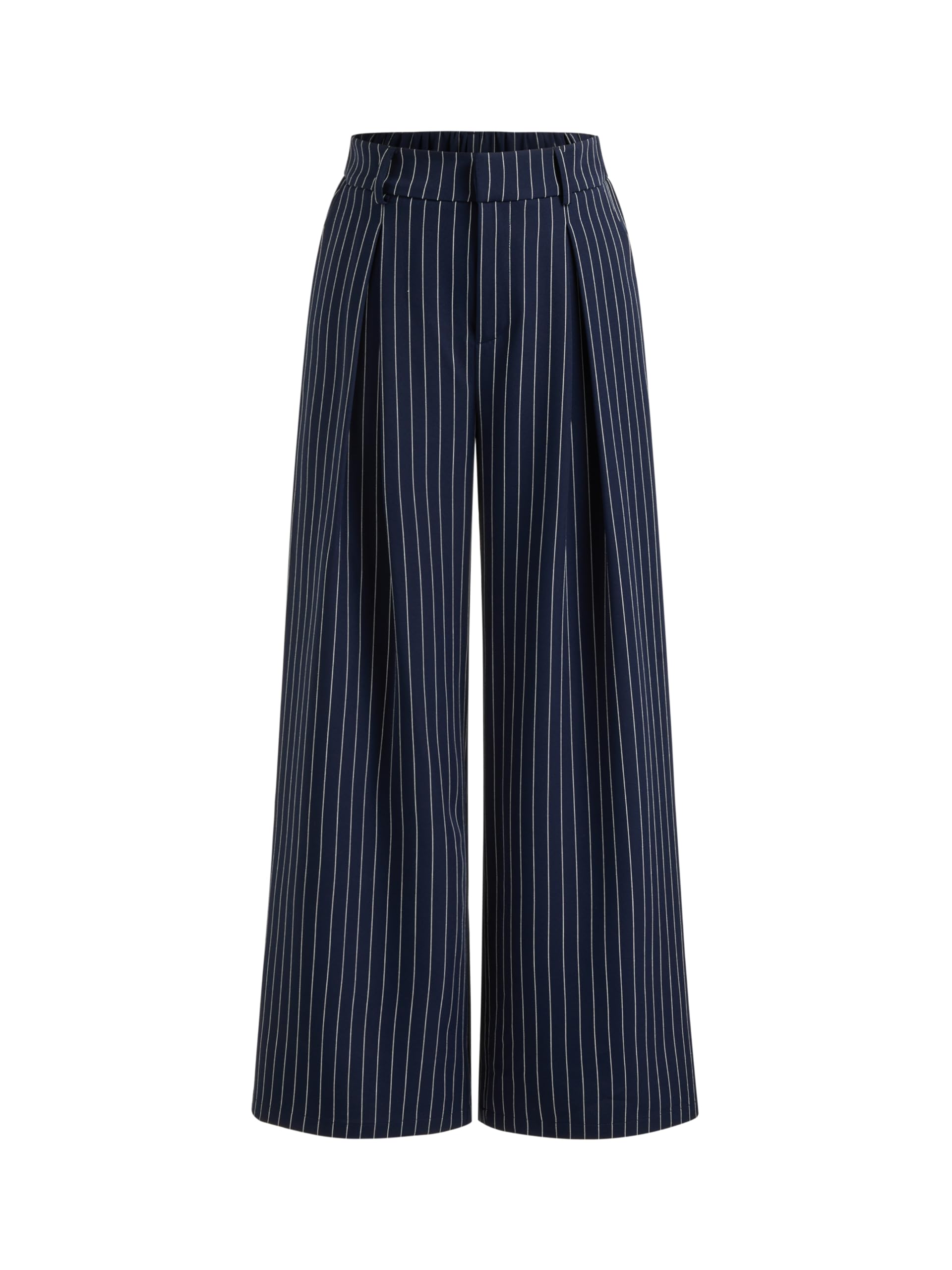 CIDER Pants for Women Striped Pleated Wide Leg Trousers Mid Waist Business Casual Long Pants Palazzo Trousers