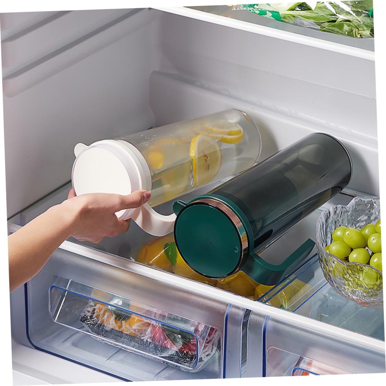 Jarra de Agua Fría con Gran Capacidad Resistente Altas Temperaturas Recipiente Hermético para Bebidas y Té para Fiestas y Reuniones Familiares Color Verde Oscuro
