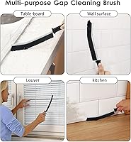 Vista 3 de Cepillo de limpieza multifuncional para hendiduras, herramientas para baño, cocina, azulejos, ventanas y ranuras para puertas, cepillos