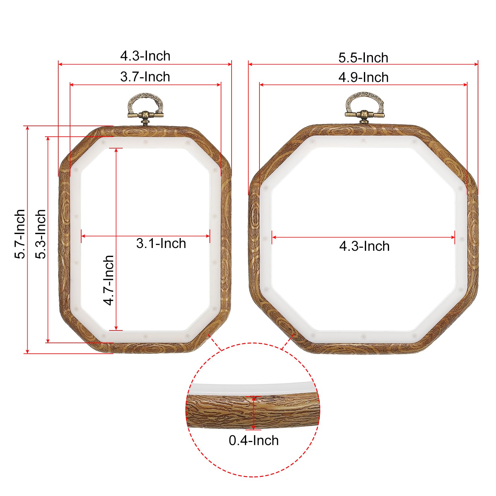 YOKIVE 4 Pcs Round Embroidery Hoops Set - Image 3
