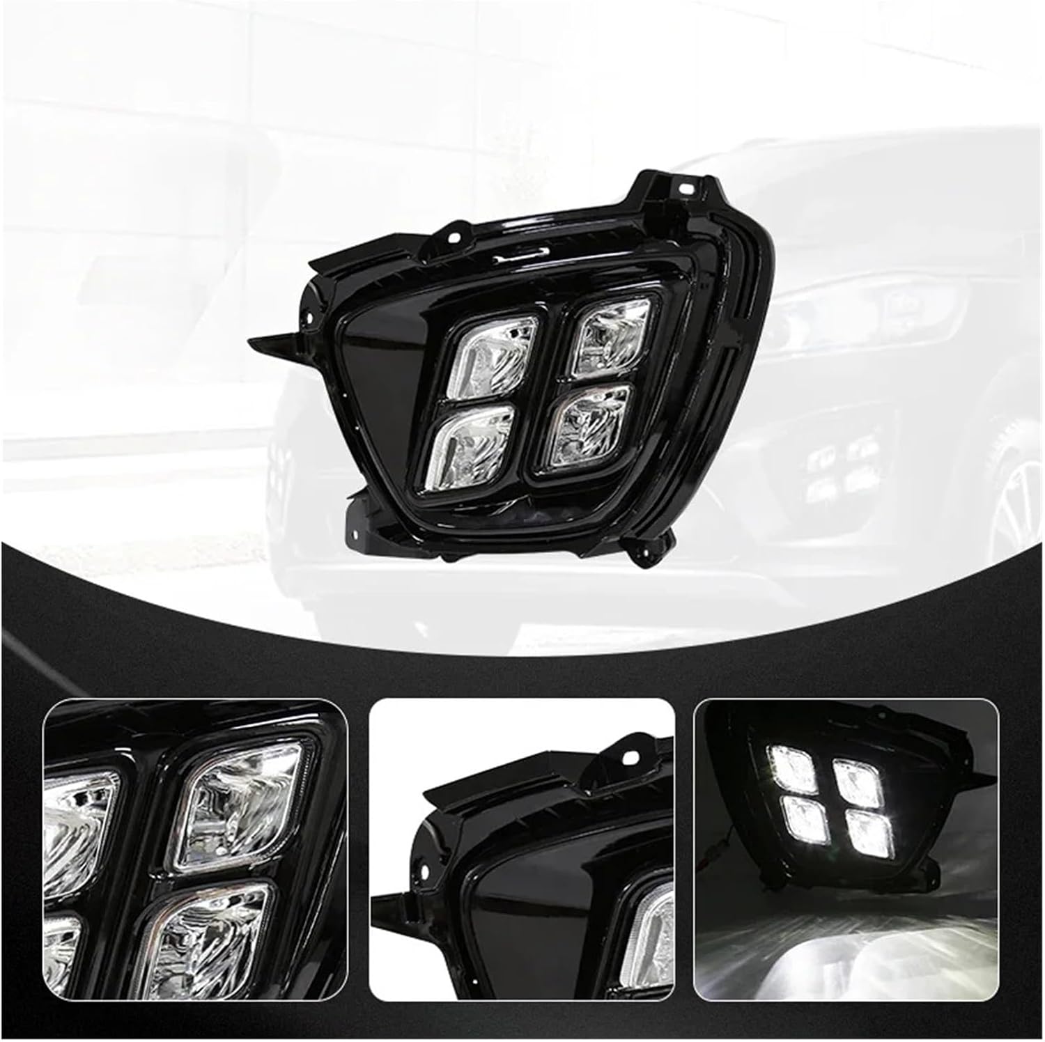 Fog Light Compatible for KIA Sorento 2015-2017 DRL Daytime Running Auto Front Bumper Driving Daylight Car Accessories(Type 1)