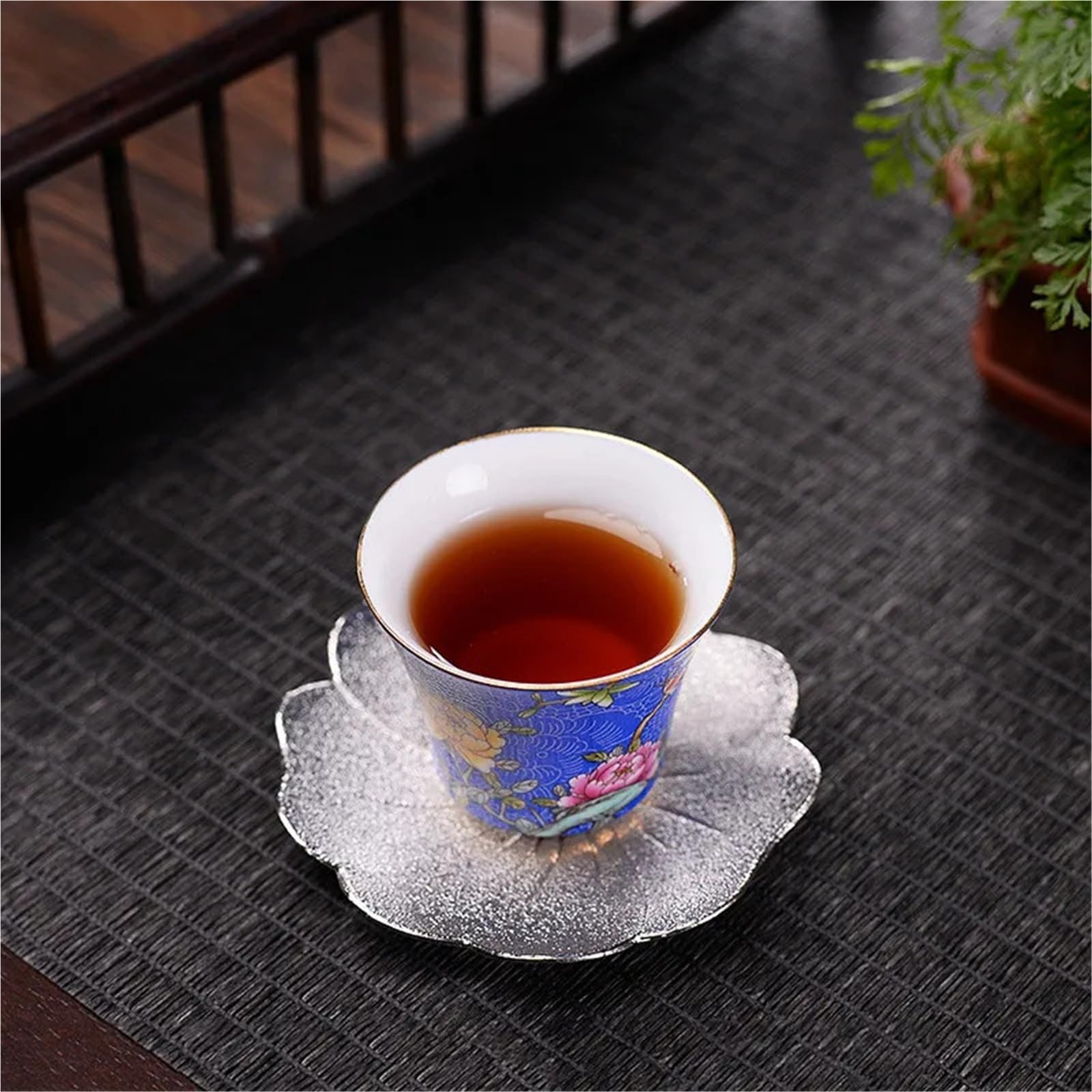 Taza infusora de té, 6 unidades, cerámica azul y blanca, juego de tazas de té Kung Fu de porcelana para la tarde, tazas de café expreso, taza de té de cerámica japonesa