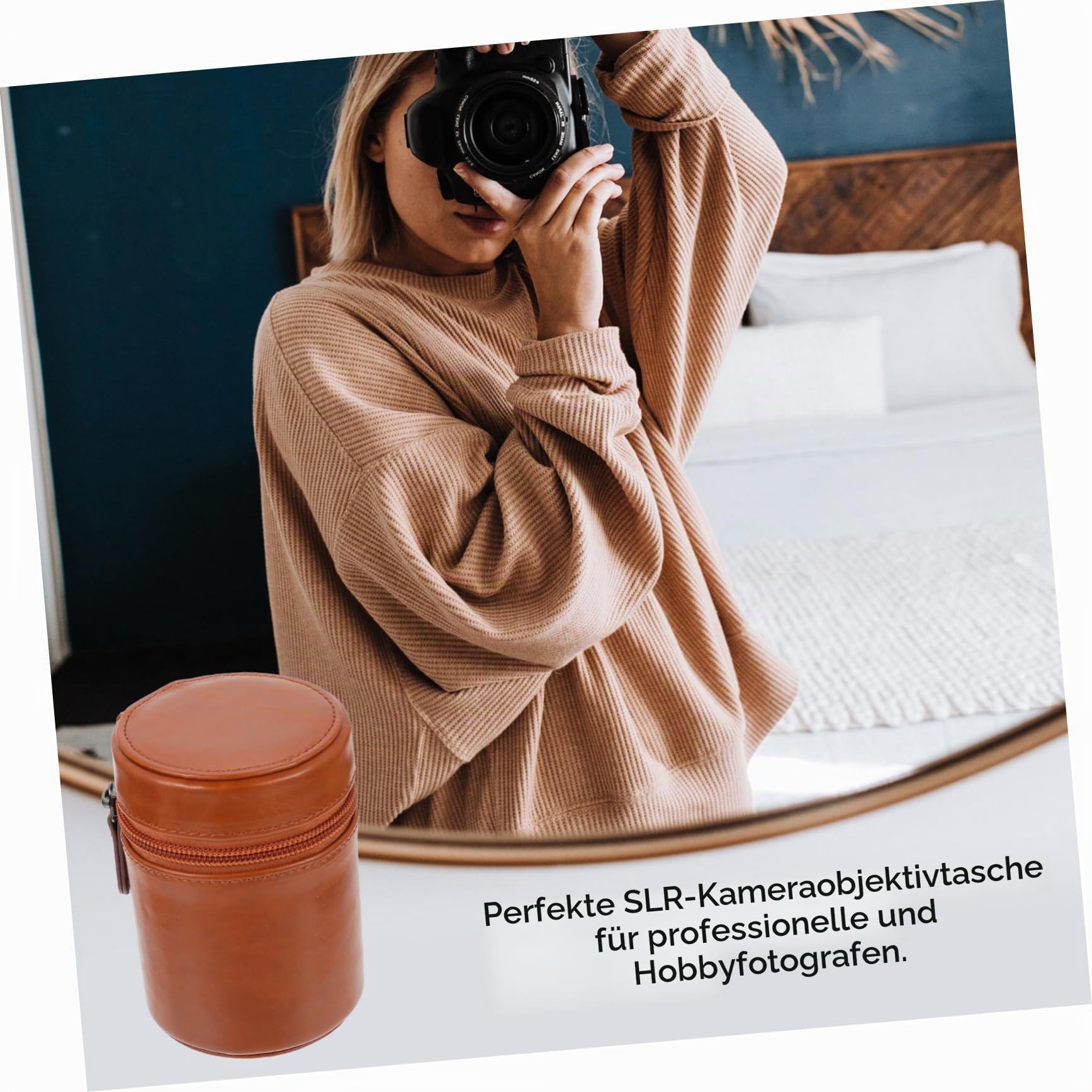 Garneck Kamera Tasche Kamera- Objektivbeutel. Leder- Kamera- Objektivgehäuse Leder- Kamera- Objektivsack Lagerungsbeutel Der Kameraobjektiv Aufbewahrungstasche Pu Super Veranstalter