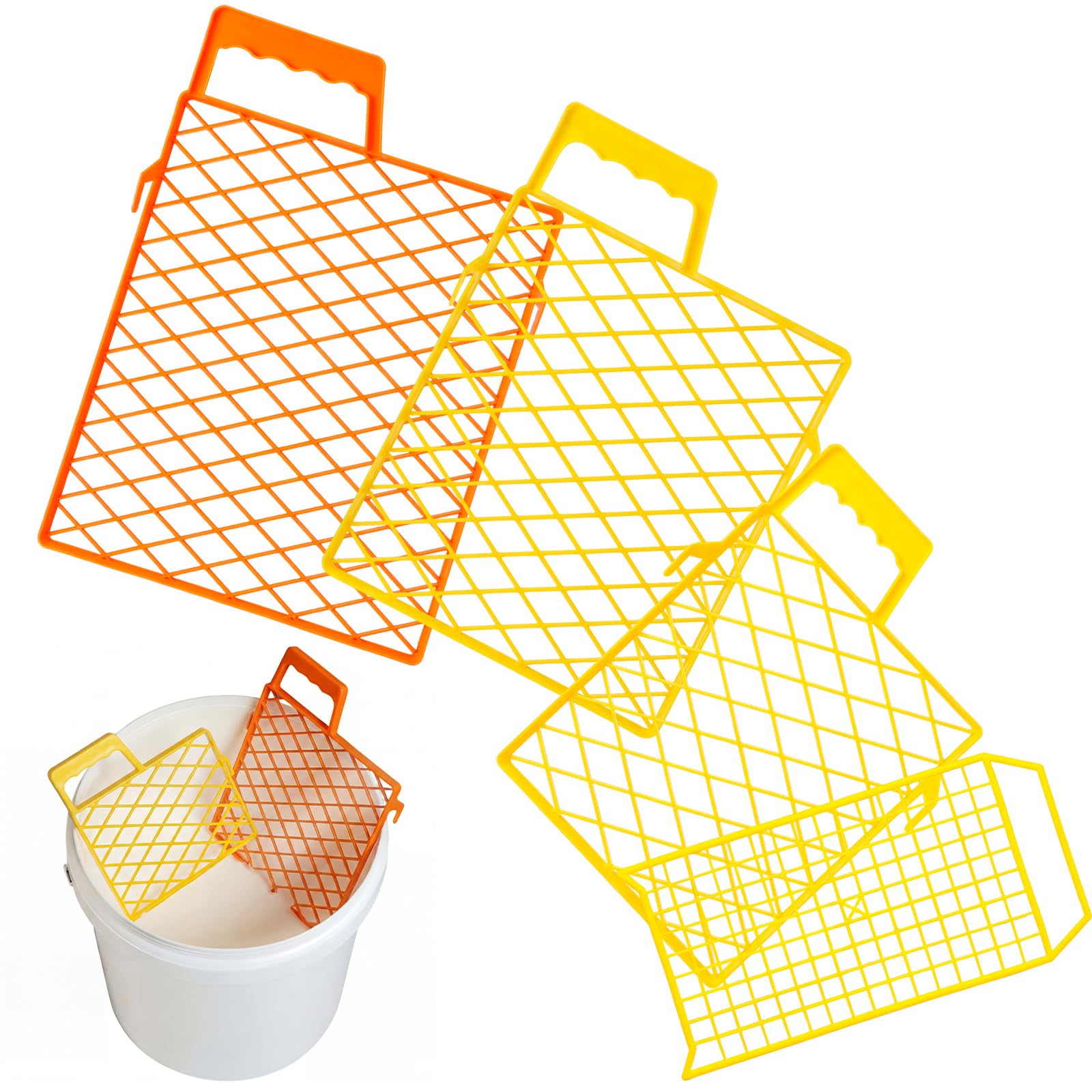 Sliner 4 Pcs Paint Roller Grid for Paint Trays 1/2/5 Gallon Buckets Plastic