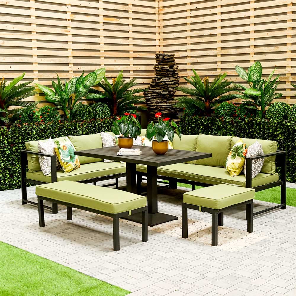 DANUBE HOME - MELINDA SOFA CUM DINING SET - GREEN