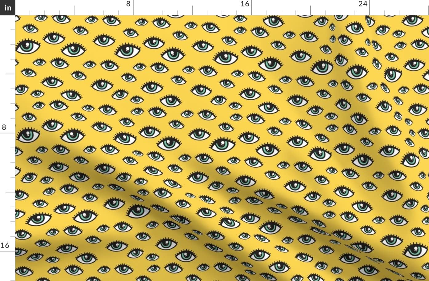 Spoonflower Fabric - Eyes Yellow Eye Pattern Look Funny Printed on Organic Cotton Sateen Fabric by The Yard - Sewing Quilting Apparel Home Decor