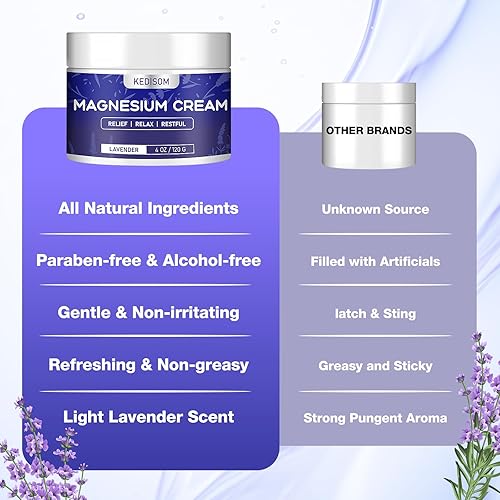 Miniatura 7 de Crema de magnesio para dormir  Loción tópica natural de magnesio para el dolor y calambres en las piernas, relajación muscular, calma  Mantequilla