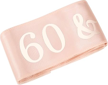 HOWAF Rose Gold 60th Birthday Sash, Fabulous Satin Sash for 60th Decorations, Women's 60 Birthday Gift, One Size
