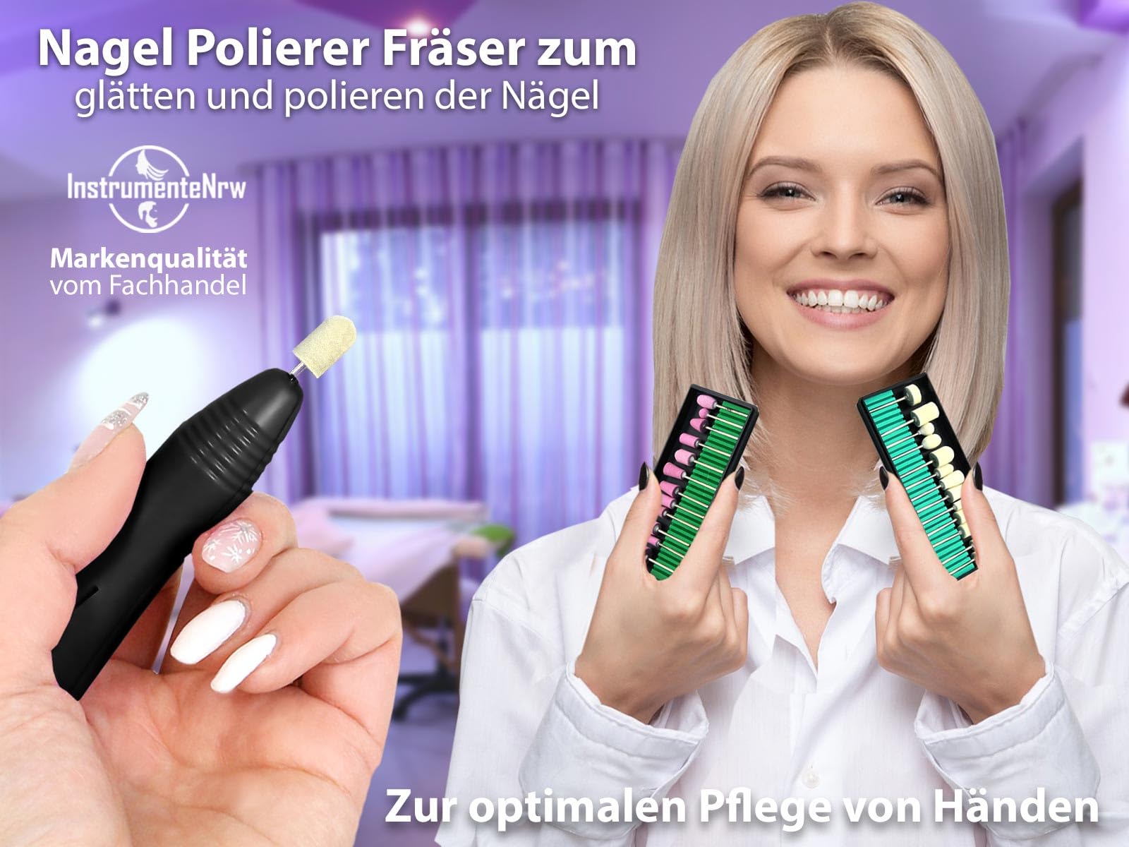 Fußpflege-Set Maniküre-Set Kombi-Gerät Elektrisches Fräser-Set Fußpflegegerät und Elektrische Nagelfeile mit Filzpolierer und keramischen Schleifkörper