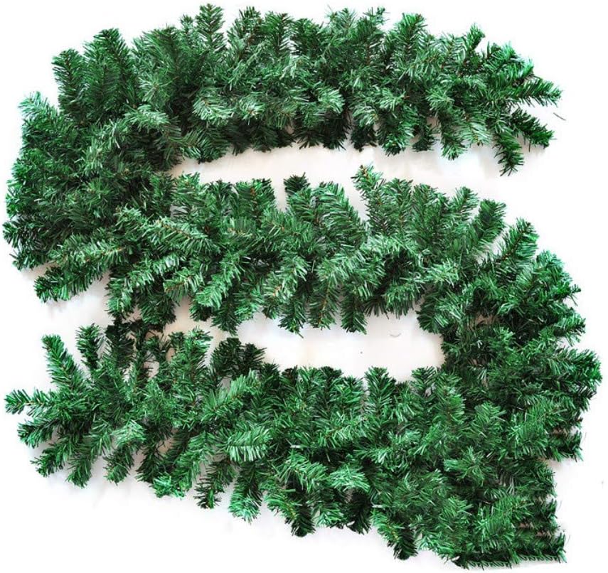 INTERGREAT Christmas Artifical Spruce Garland Decoration, 9-Ft Unlit Xmas Pine Garland for Fireplace, Mantel, Stairs Railings and Doorway, Front Door (180T)