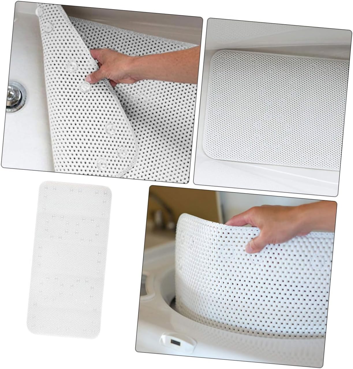 Garneck Creative Non-Slip Bathtub Mat Suction Cups and Drain Holes Easy to Clean Machine Washable Shower Pad for Safe Bathing Home and Gym