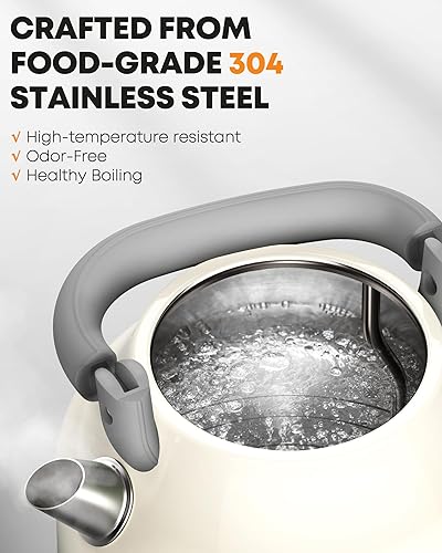 Miniatura 7 de Amaste Cafetera verde y hervidor eléctrico retro blanco