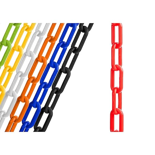 Miniatura 16 de US Weight Cadena de seguridad con eslabones de cadena de plástico mejorada con tecnología SunShield resistente a los rayos UV, fabricada