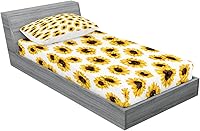 Vista 216 de Lunarable Grey Fitted Sheet & Pillow Sham Set, Pattern with Random Footprints Paw Traces Pet Legs Friendly Cats and Dogs, Decorative Printed 3 Piece