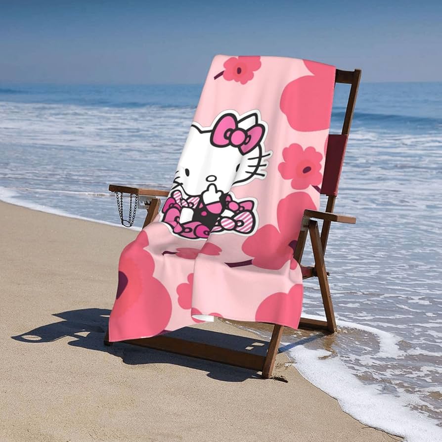 Amazon｜ハローキティ 花柄 ピンク バスタオル タオル 柔らかい