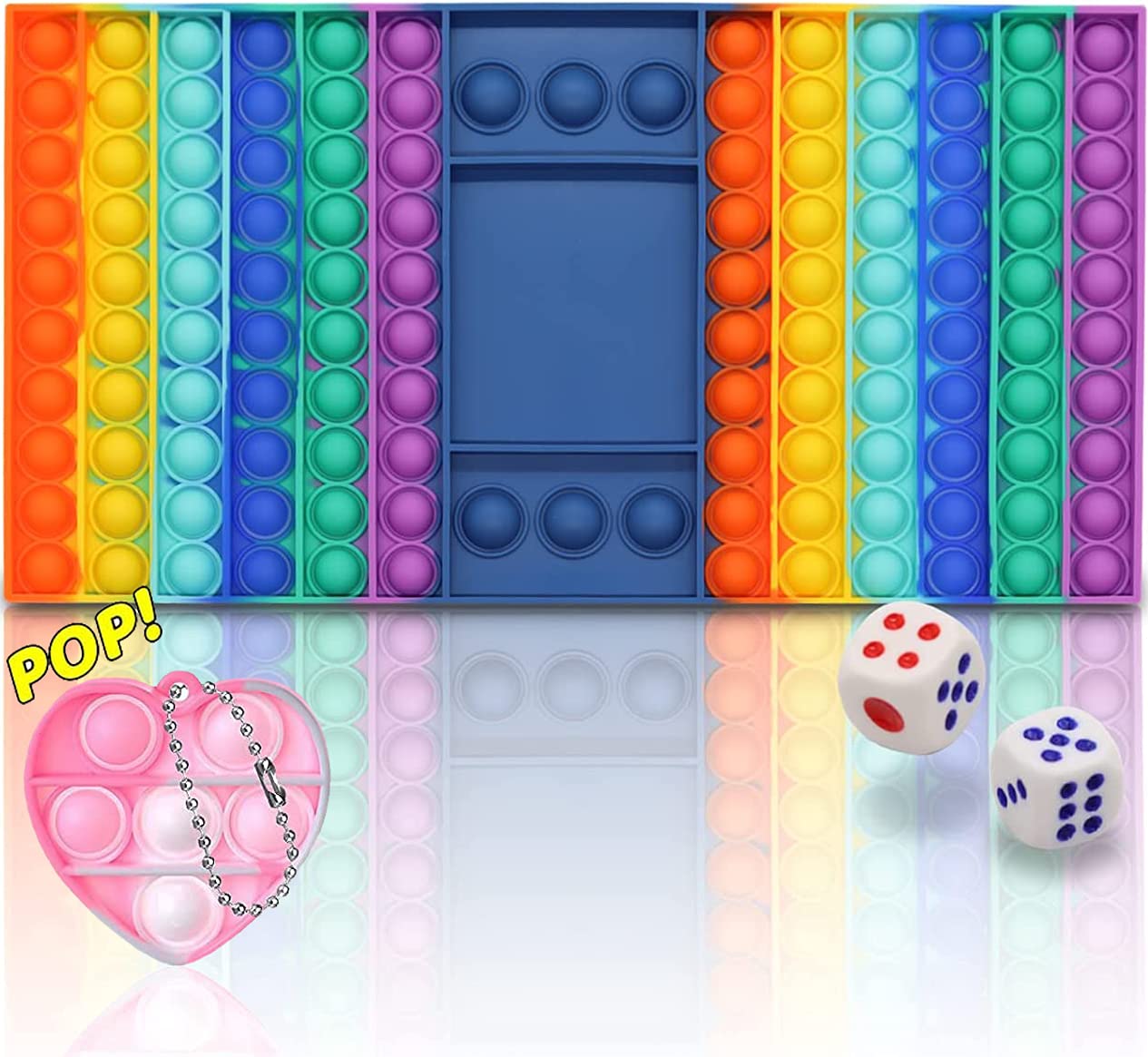 Buy Giant Pop It Fidget Toy with Keychain - Big Pop It Game Fidget