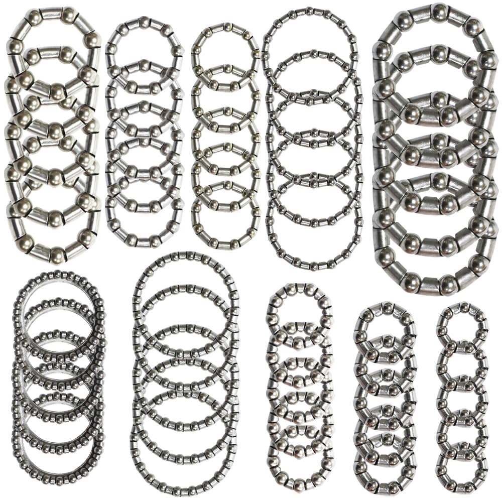 Pirhosigma 10 Kinds of 5 Sets Bike Ball Bearing Headset Retainer Crank Caged Wheel 4mm to 8mm / 1/6” to 1/3“ Repair Accessories