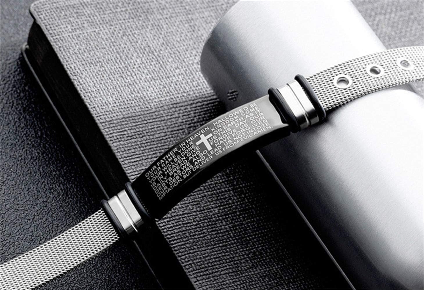 Religious Quote Faith Christian Bible Verses Inspirational Powerful Scripture ID Wristband Cross Silicone Bracelets, God Bracelet Gift Idea for Men, for him for Love Husband Father boy - Image 6