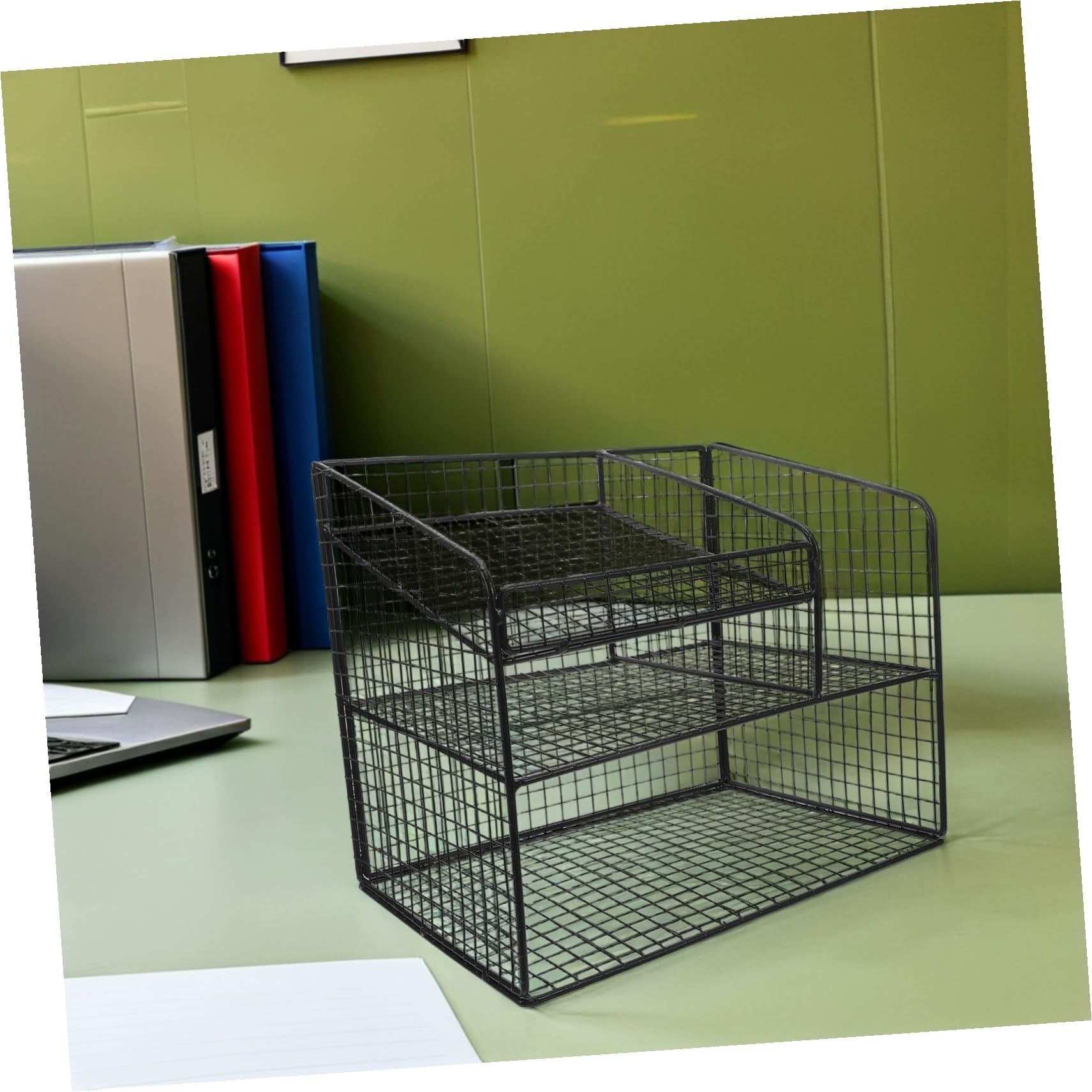 ULTECHNOVO Rack de stockage téléphonique plateau de document Organisateur de bureau bac à lettre phone stand for desk porte-documents de bureau organisateur de fichiers Black