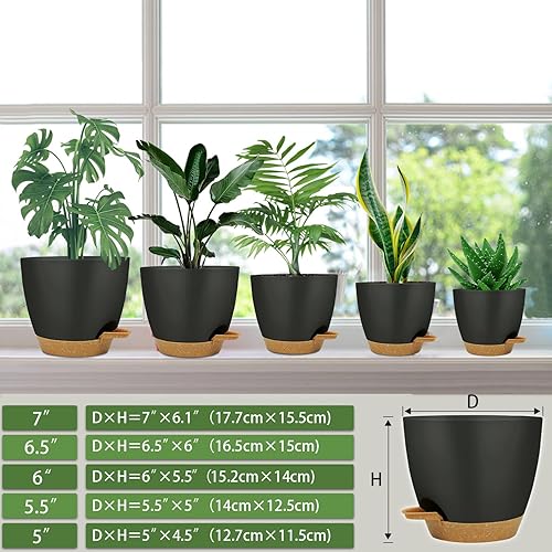 Miniatura 2 de Macetas de riego automático con depósito de agujeros de drenaje maceta para decoración de interiores plantas de jardín suculentas plantas de