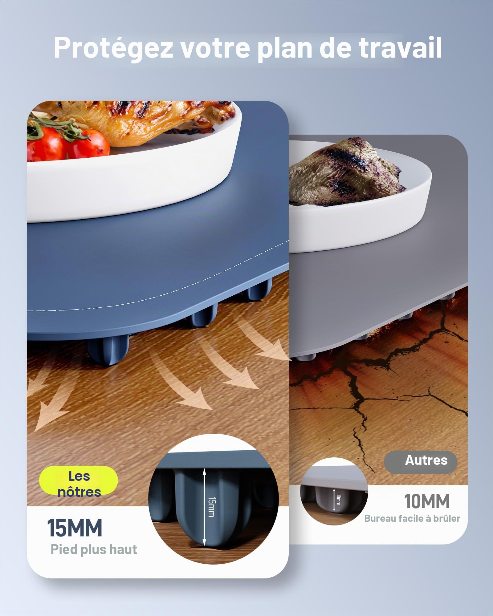 Chauffe Plat Electrique - Garde Les Aliments au Chaud pour Les Buffets et Les Fêtes, Chauffe Plat pour Aliments avec 40°C to 110°C Réglables, Chauffage de Toute la Surface en 5s, 60x40x2.5cm