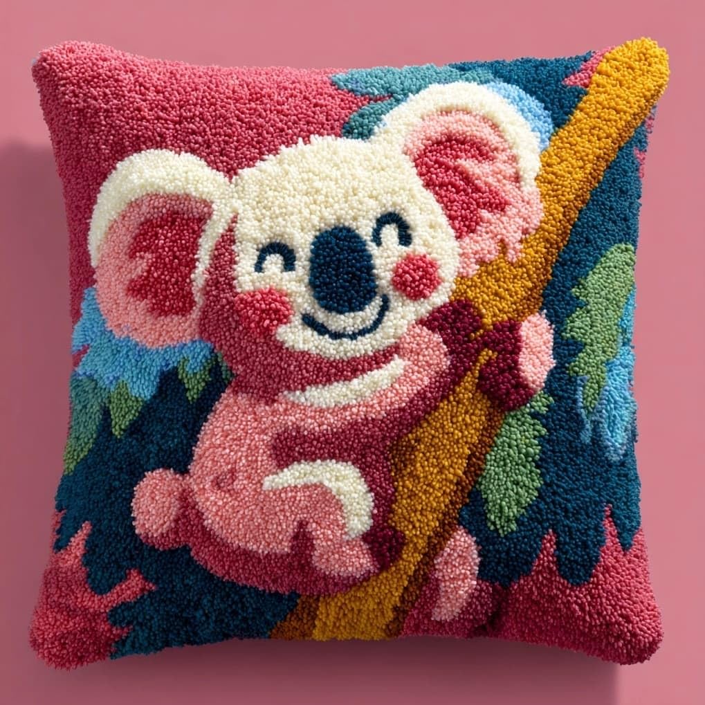 AxiangziK DIY Latch Hook Cushion Kit for Adults,Animal Koala
