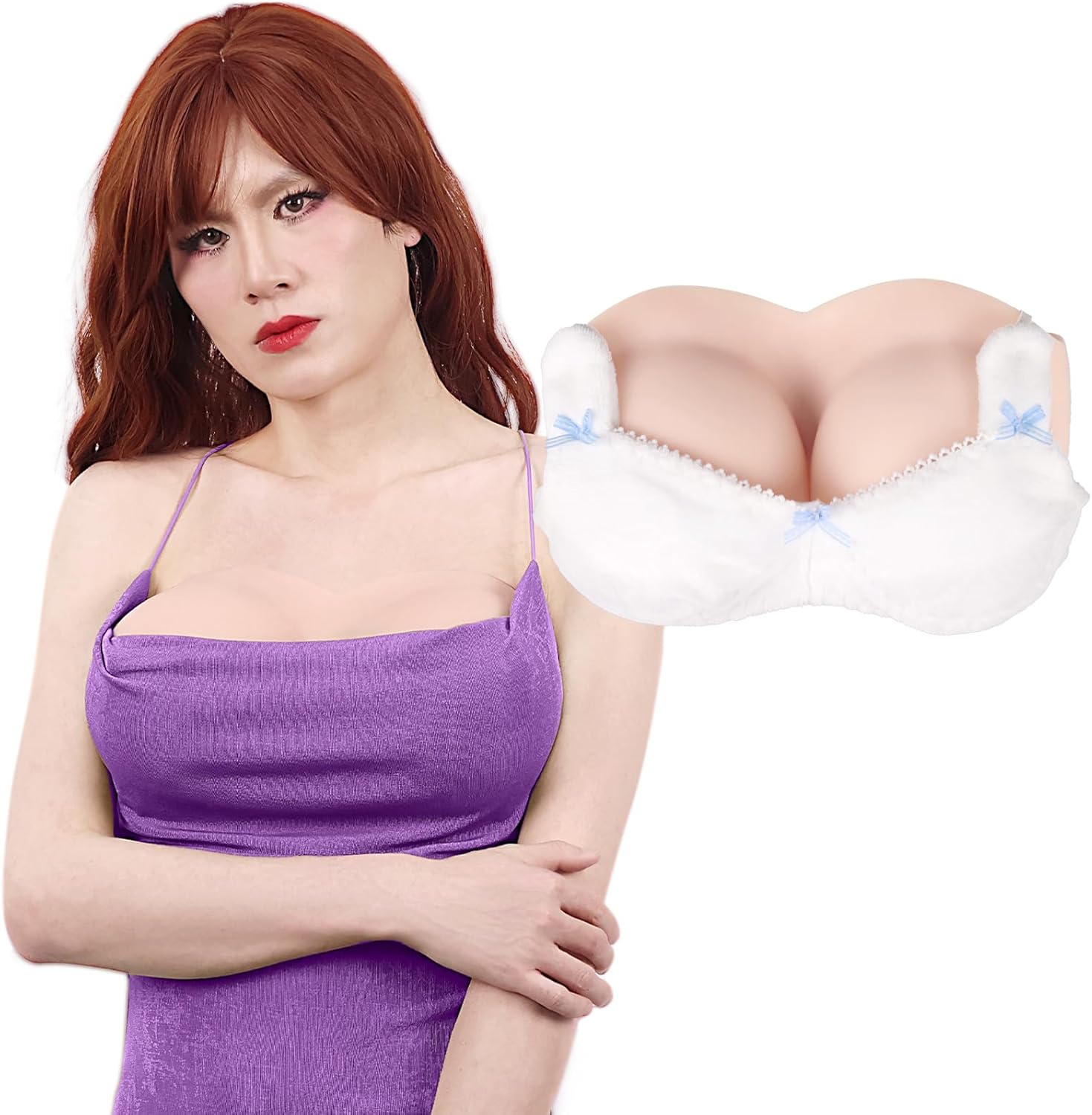 人工乳房 シリコン充填 リアル感触 コスプレ 女装 変装着るタイプシリコンバスト シリコンバスト 軽量型 綿充填 B-Fカップ リアルな触感 女装 偽乳