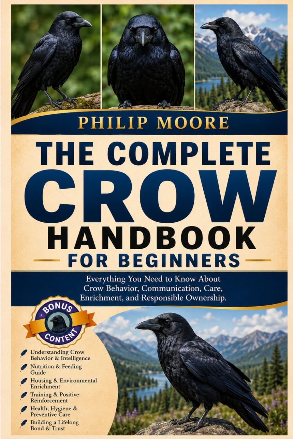 THE COMPLETE CROW HANDBOOK FOR BEGINNERS: Everything You Need to Know About Crow Behavior, Communication, Care, Enrichment, and Responsible Ownership.