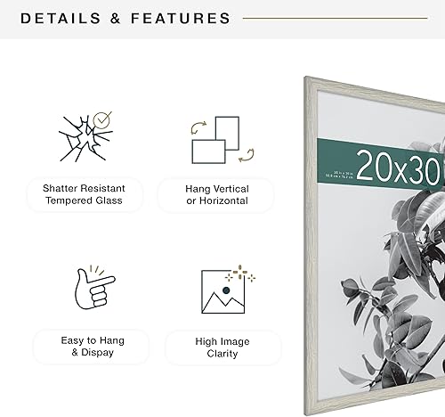 Vista 272 de MCS Industries Studio Gallery - Marcos con textura de madera color gris de 13 x 19 pulgadas / 33.02 x 48.26 cm., 2 unidades Gris Woodgrain