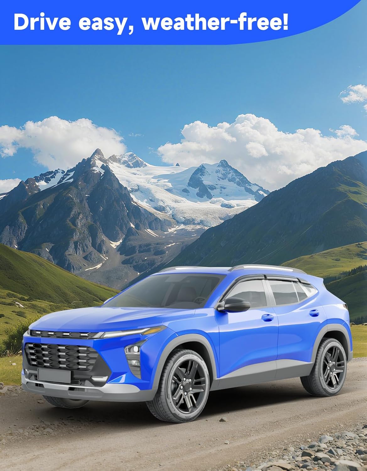 6pcs Out-Channel Window Rain Guards Fit for Chevy Chevrolet Trax 2024 2025 2026, Extra Durable Window Visors Vent Visors Vent Shades Wind Deflector Dark Smoke Car Tape-on 6-pcs with Thicker