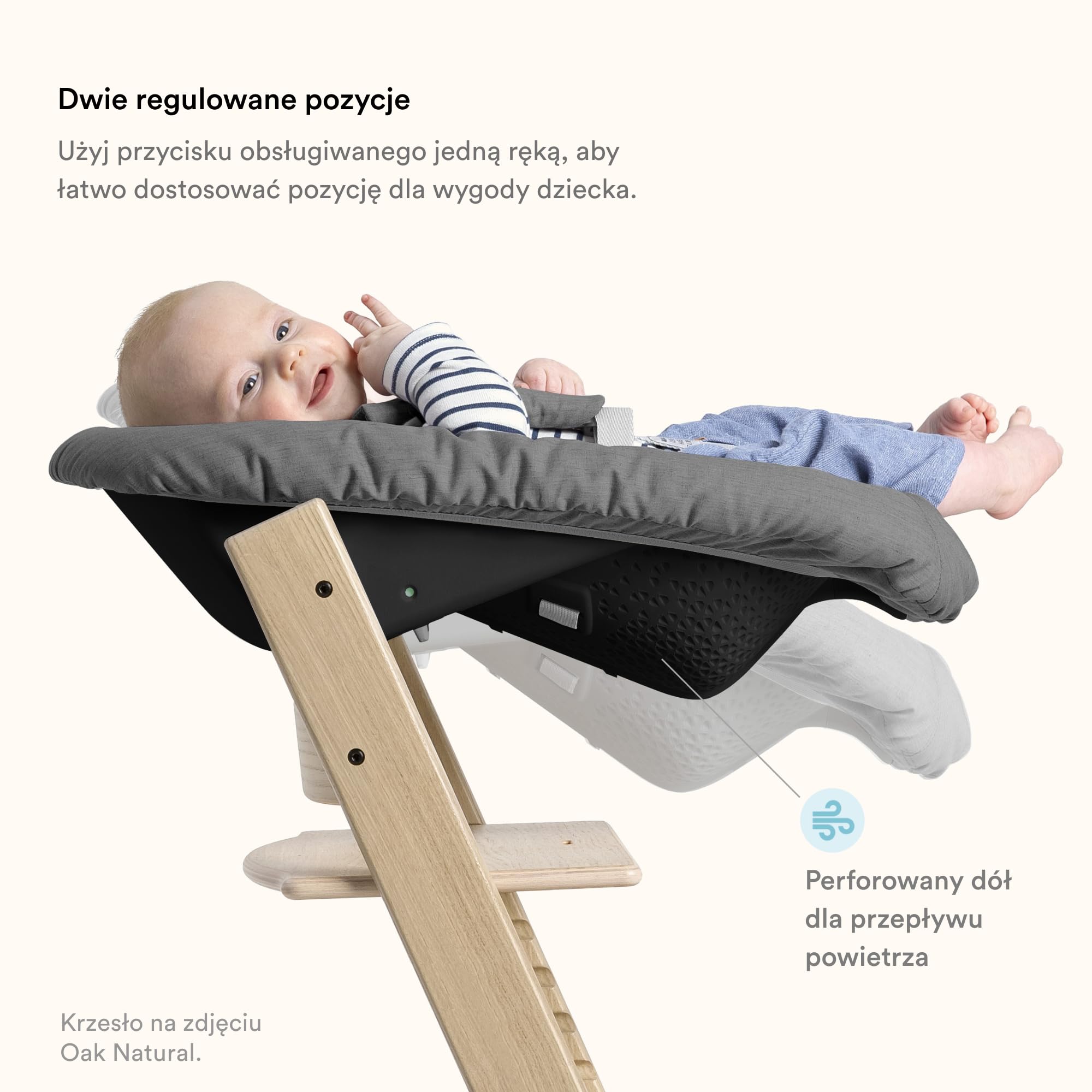 Krzesełko do karmienia Stokke Tripp Trapp, Warm Brown dąb (w zestawie krzesełko + zestaw dla niemowląt 2) z zestawem dla noworodków - bezpieczna, regulowana, ergonomiczna konstrukcja