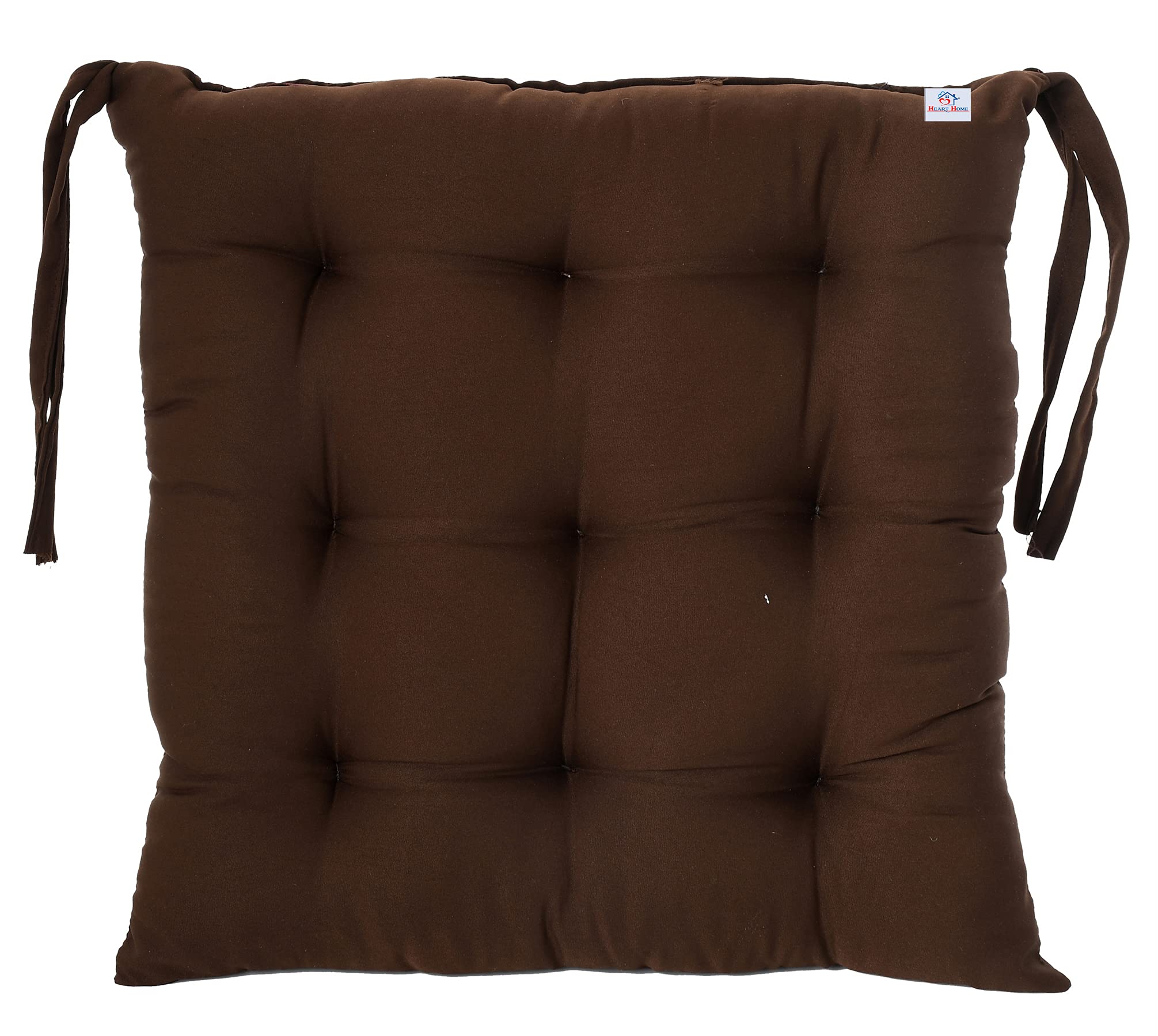 Heart Home Microfiber Square Chair Pad/Cushion for Office, Home or Car Sitting with Ties, 18 * 18 Inch (Brown), (Model: HS_37_HEARTH020841) (B092HX34ZK) Amazon Price History, Amazon Price Tracker
