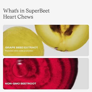 Humann SuperBeets Heart Chews & Cholesterol Health Daily Bundle, Blood Pressure and Cholesterol Support Supplements, 120ct