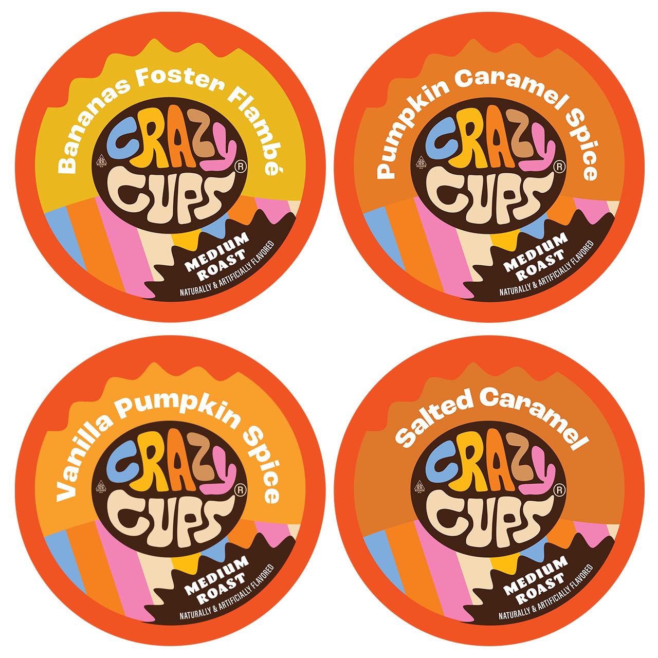 Crazy Cups Paquete variado de cápsulas de café de otoño para cafetera Keurig K Cup, cápsulas de café con sabor a otoño de una sola porción, favoritos de temporada, muestra de mezcla de otoño, 30