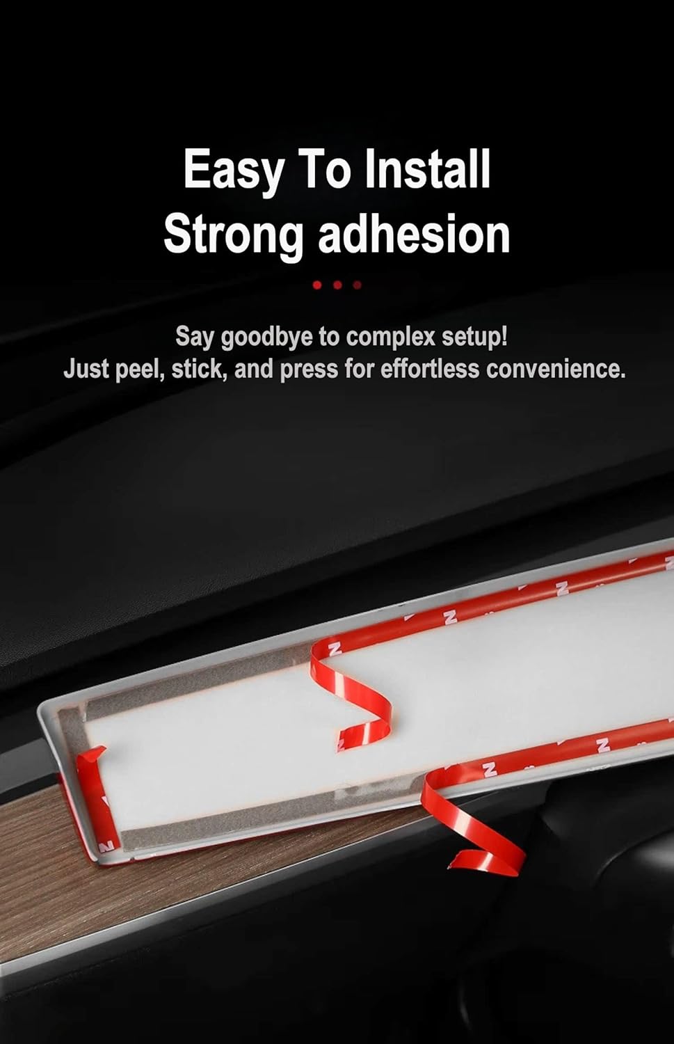 Dashboard Cover Wrap Compatible with Tesla Model Y 2019-2024 & Model 3 2021-2023, Interior Decoration Accessories, Not for Performance (Matte Carbon Fiber Pattern, 2PCS)