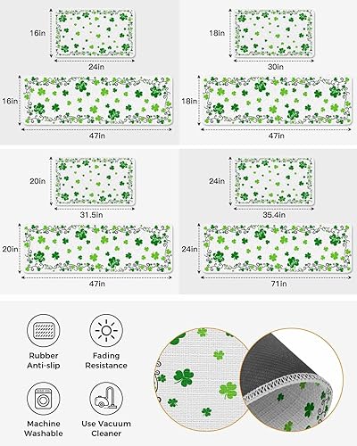 Vista 518 de Tapete de Feliz Navidad, tapete antideslizante para puerta delantera, baño, cocina, dormitorio, patio, entrada, 16 x 24 pulgadas, rojo, negro y verde