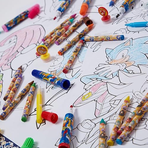 Miniatura 8 de Sonic The Hedgehog - Juego de arte para colorear para niños con calcomanías y sellos, más de 150 piezas