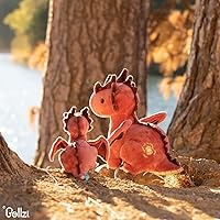 Vista 7 de Bellzi Dragón de fuego – Lindo juguete de peluche de 11.5 pulgadas – Adorable juguete de dragón suave y regalos – Regalo perfecto para niños, bebés