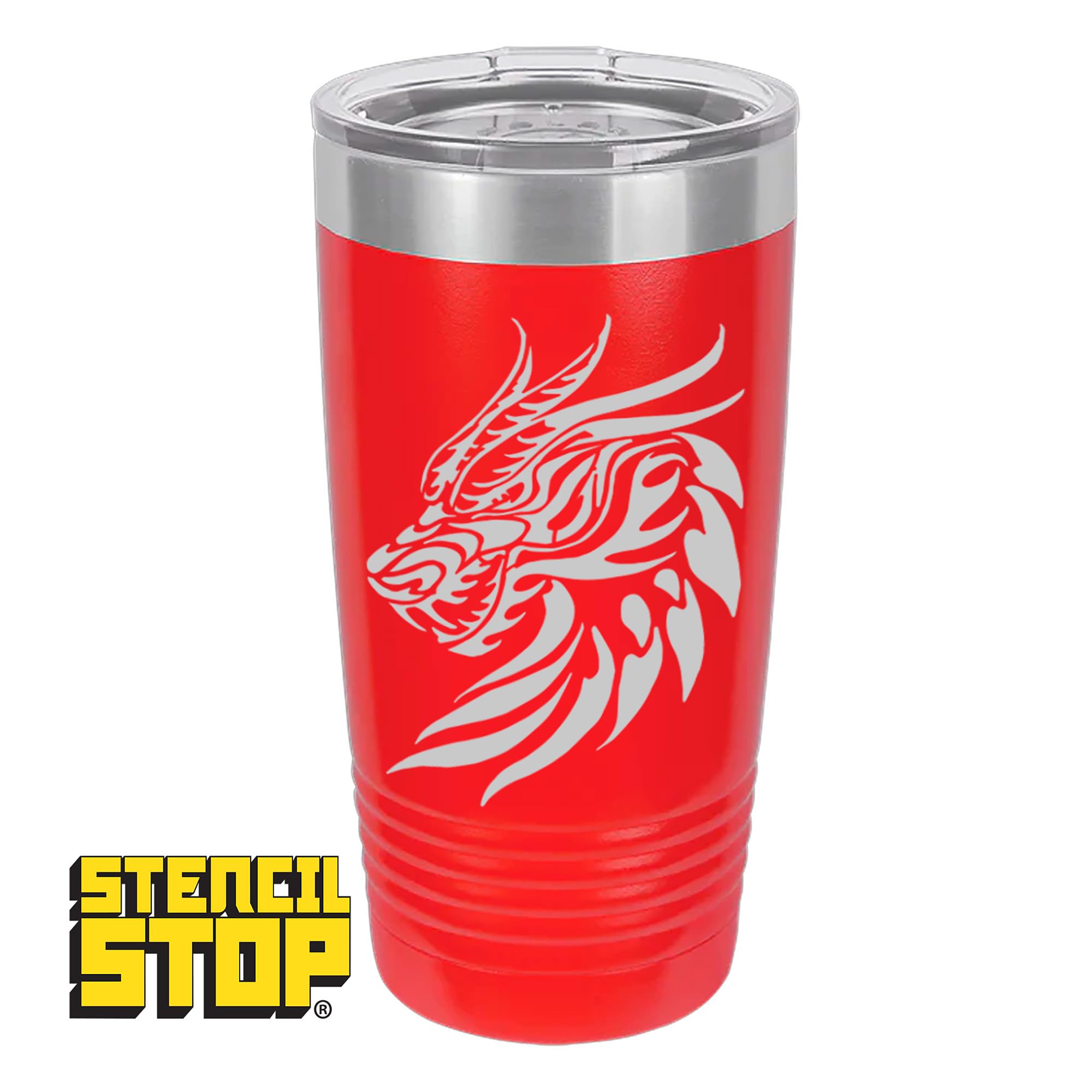 Stencil Stop Szablon Dragon Head – 44,5 x 61 cm – szablony wielokrotnego użytku do malowania na drewnie, ścianach, tkaninach i skałach, trwały plastik mylarowy o grubości 14 ml, idealne do
