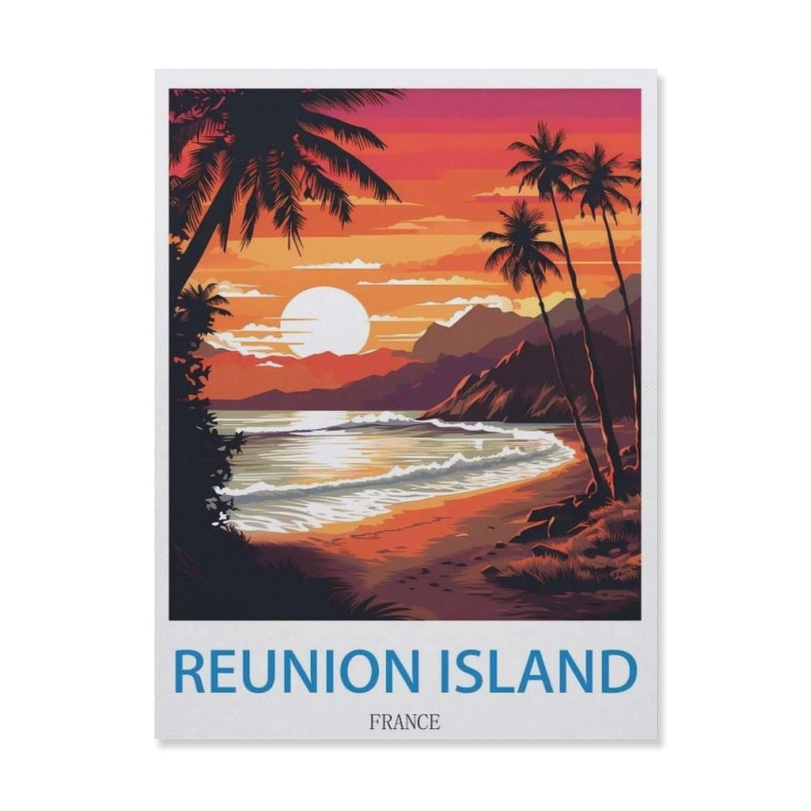 Metal Signs，Reunion Island France，Nostalgic Man Cave Tin Metal Sign Hanging Wall Plaque Kitchen Shed Garage(15x30cm）6x12 inch-EH57