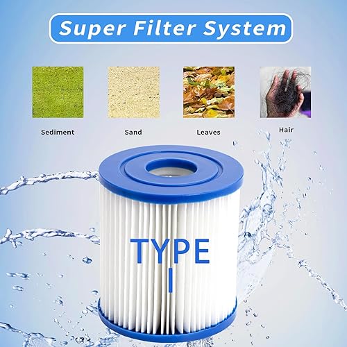 Miniatura 2 de Cartuchos de filtro de piscina, cartuchos para filtro de piscina sobre el suelo, accesorio de cartucho para uso en bomba de filtro de piscina fácil