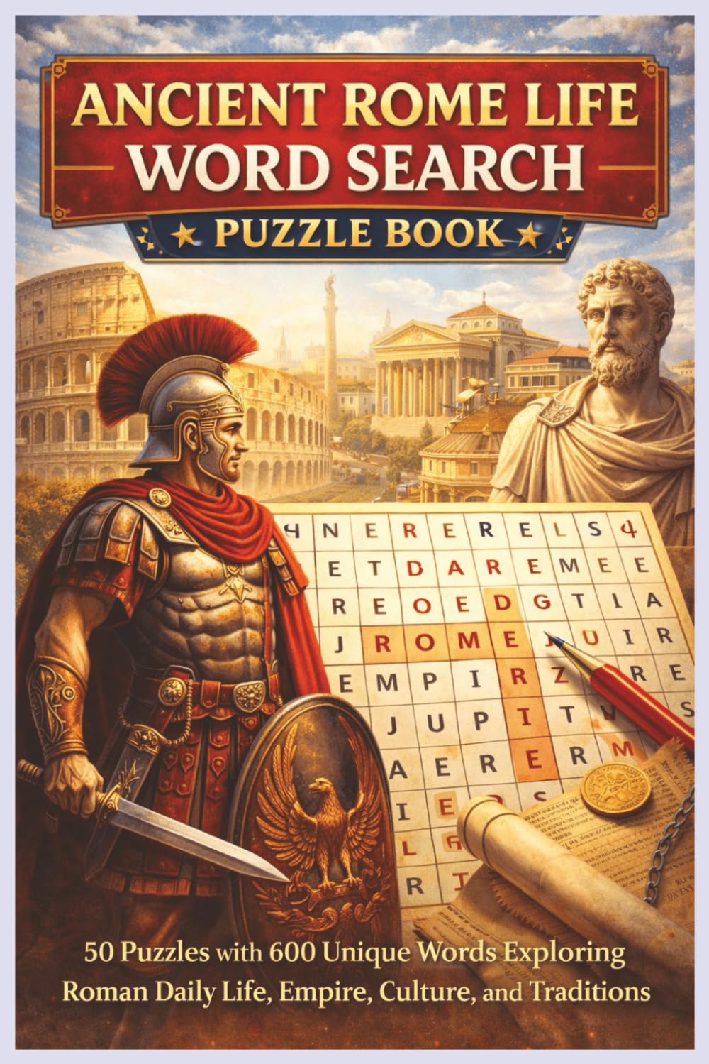 Ancient Rome Life Word Search Puzzle Book: 50 Puzzles with 600 Unique Words Exploring Roman Daily Life, Empire, Culture, Cities, and Traditions (Word Search Puzzle Collection)